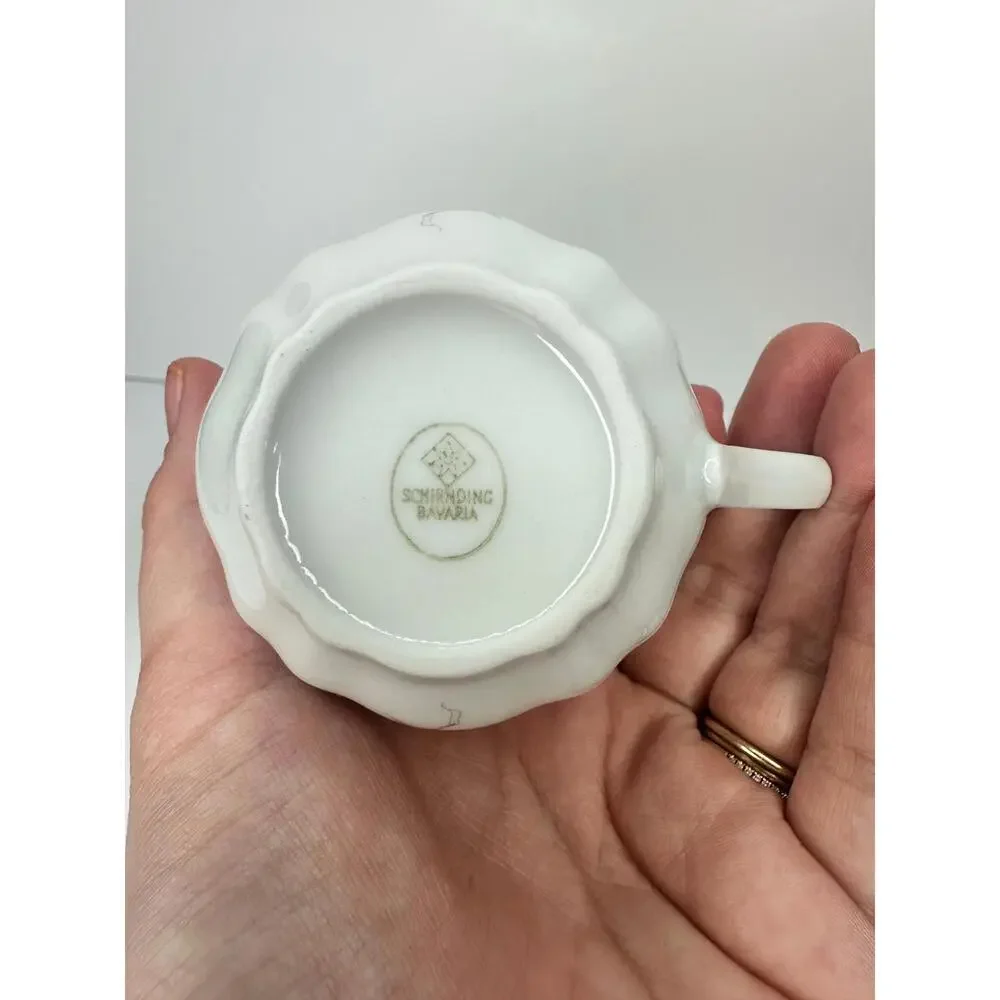 Vintage Schirnding Bavaria Demitasse Teacup w/ Saucer Danbury Mint Single Floral - Picture 7 of 9